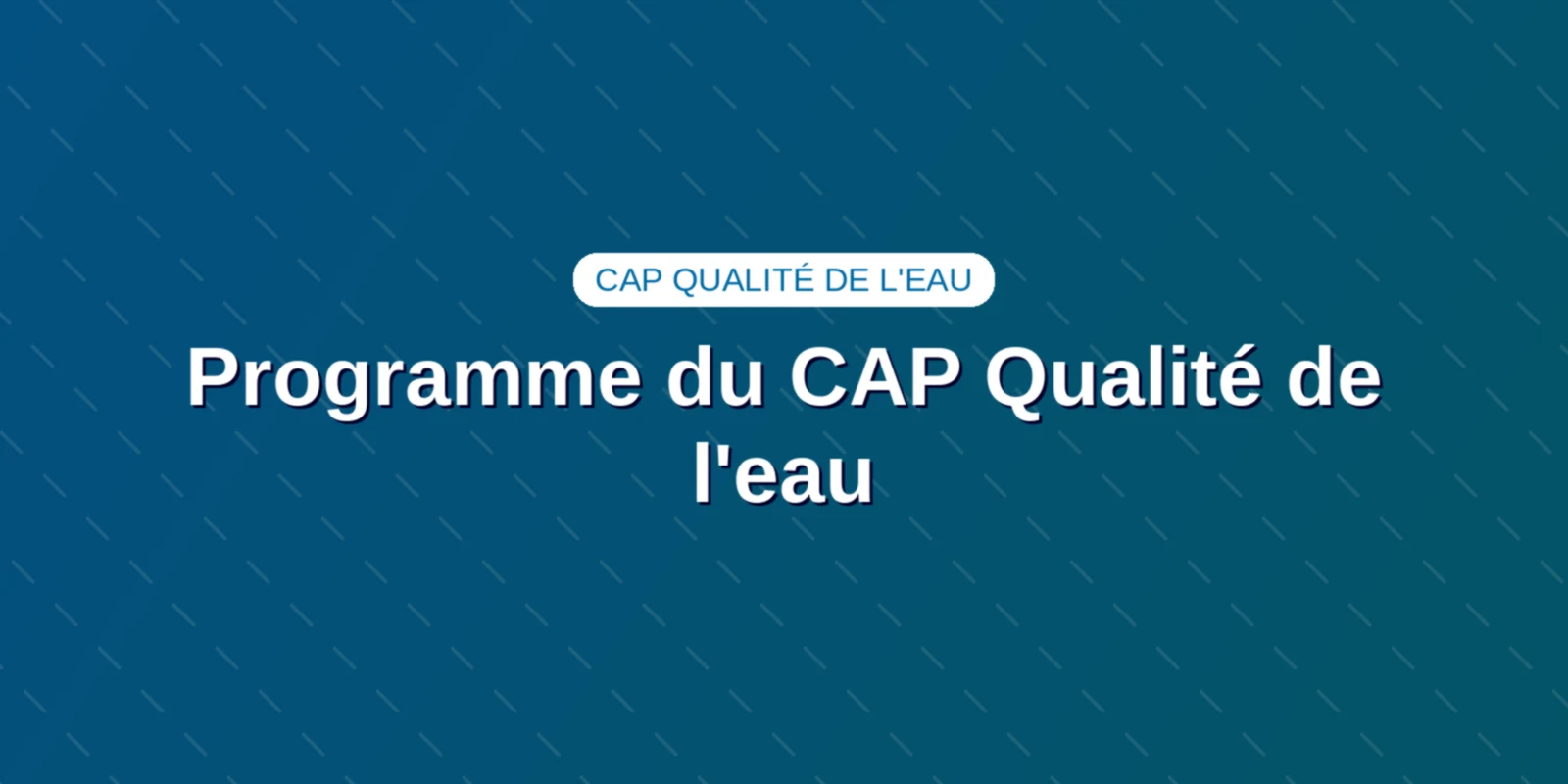 Couverture : Programme du CAP Qualité de l'eau : guide et épreuves