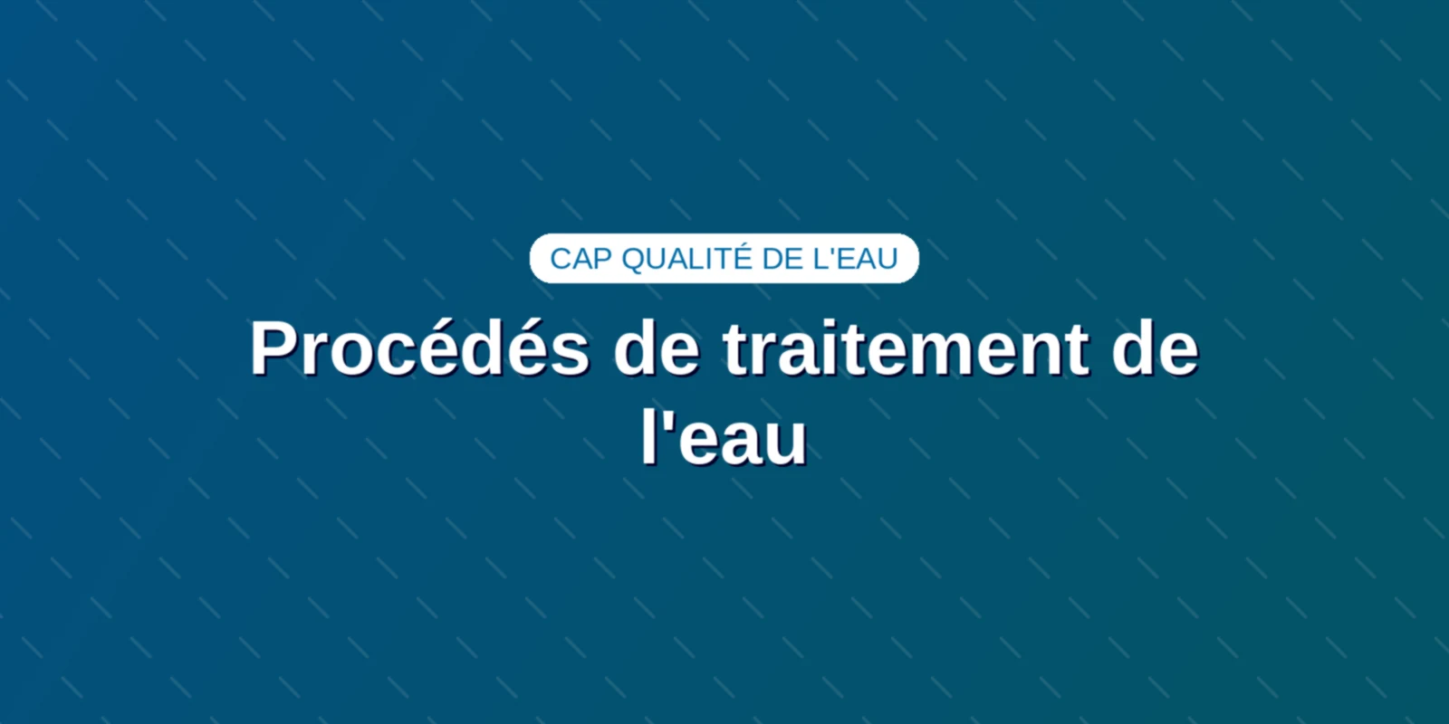 Couverture : Procédés de traitement de l'eau : filières et normes du CAP